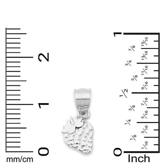 925 Sterling Silver Strawberry Pendant – Minimalist Jewelry, Gift for Her - Picture 4 of 5